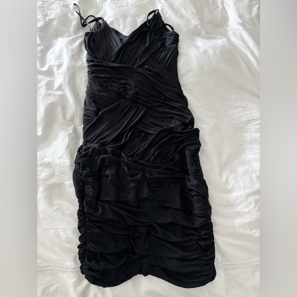 Little Black Ruched Dress
